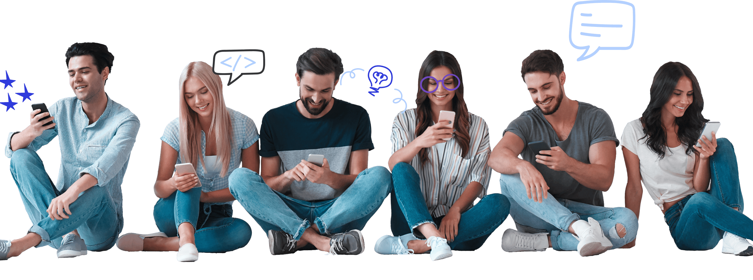people group with phones